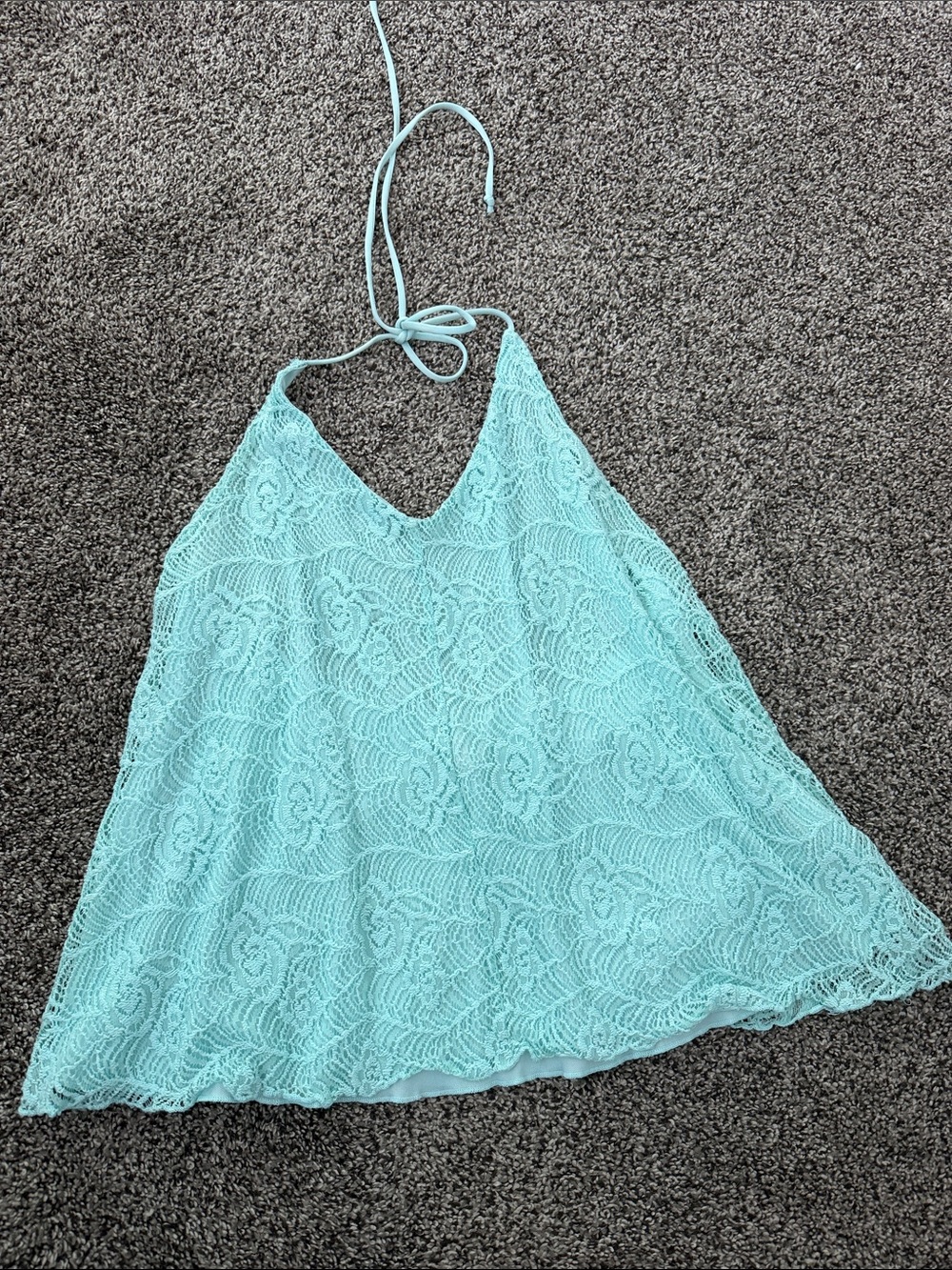 Mudd Aqua Lace Halter Camisole Top